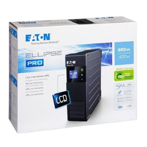 Eaton Ellipse PRO 650 - UPS - 230 V c.a. V - 400 Watt - 650 VA - 7 Ah - USB - connettori di uscita 4 - 2U - 19"
